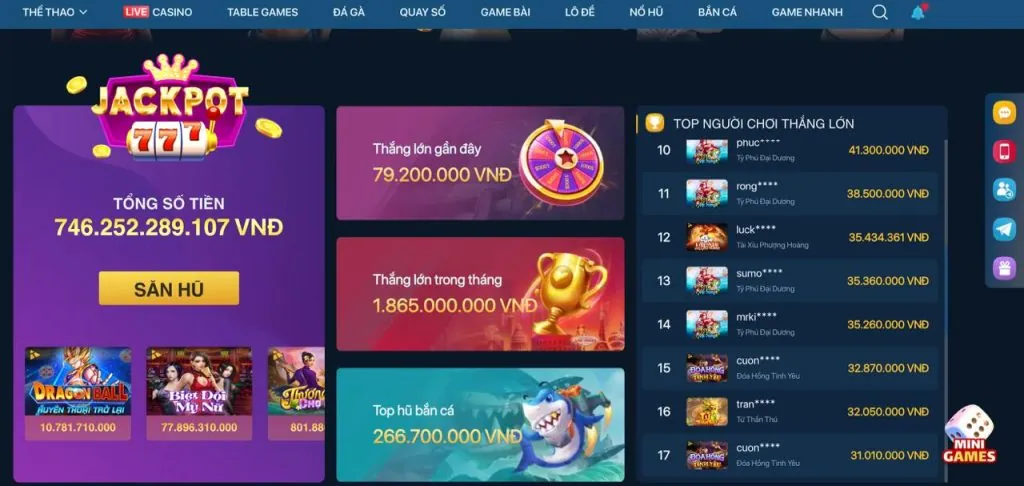Đa dạng thể loại slot game
